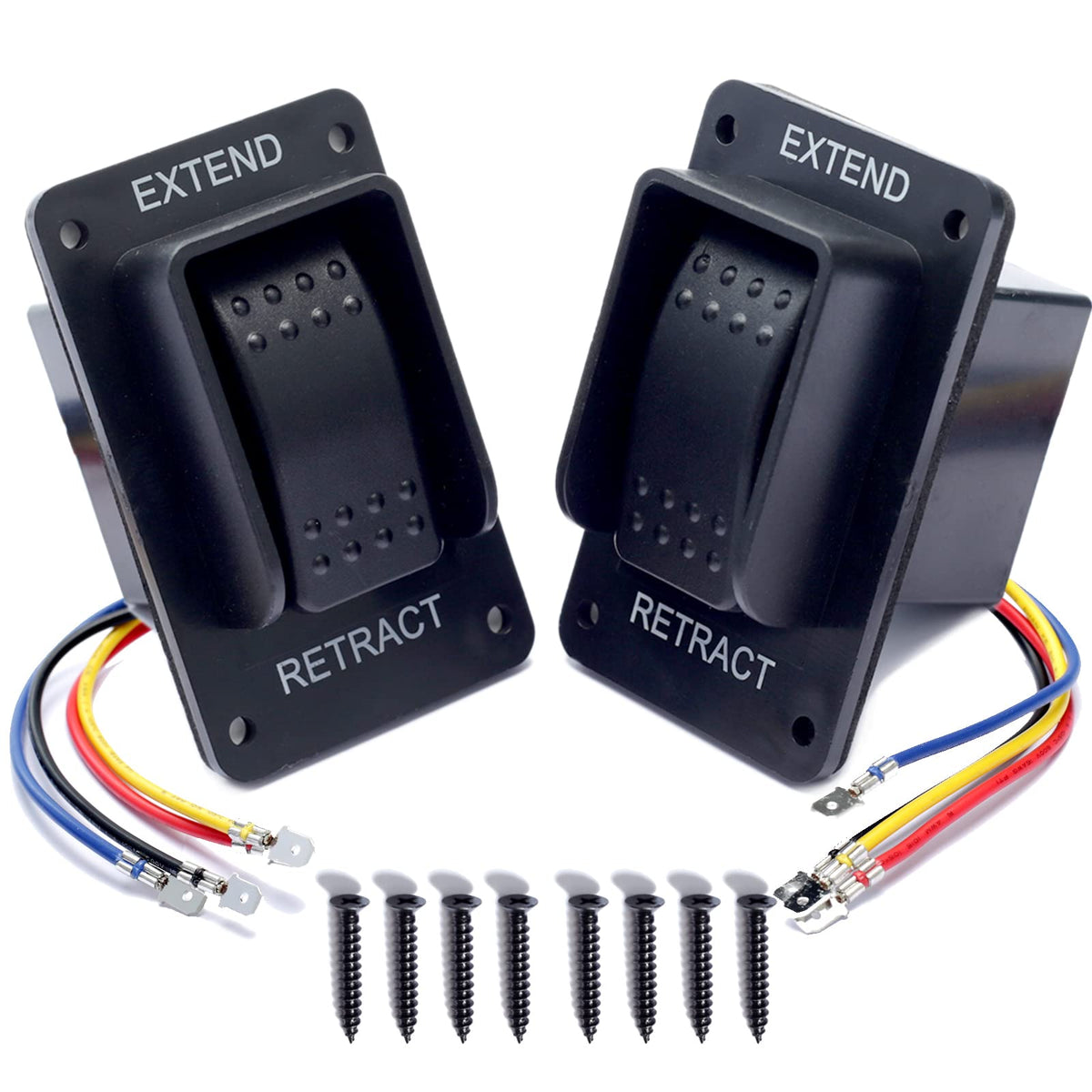Dusledel front panel switch showing clear EXTEND/RETRACT controls and durable finish for easy use