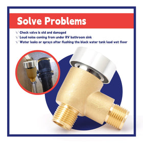 Dusledel valve side profile next to ruler showing compact size and simple replacement