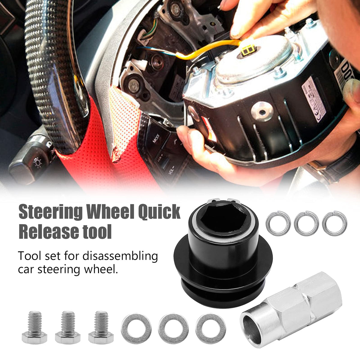 DUZFOREI installation scene with wheel removal showing convenience and accessibility