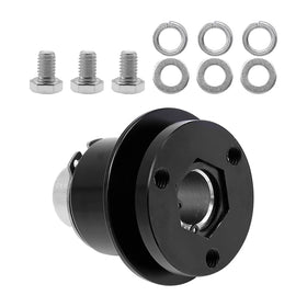 DUZFOREI hub mounted on aftermarket steering wheel demonstrating quick detach benefit