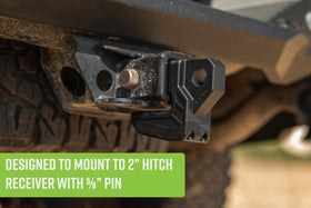 DV8 Offroad close-up of the 1-inch D-ring mount showing secure attachment