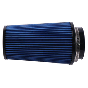 DVPARTS filter installed in a 4" intake demonstrating direct-fit compatibility