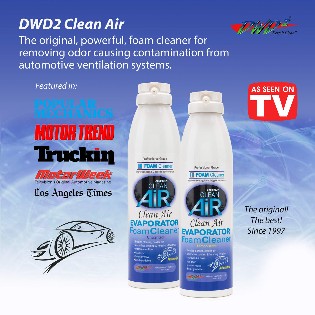 DWD2 Clean AIR label and instructions highlighting safe formulation