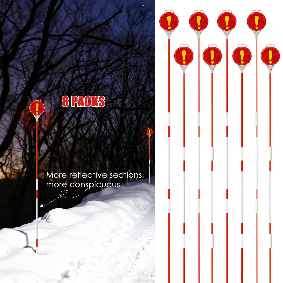 DwelSpire arrow-shaped foot pressed into snow for stable anchoring
