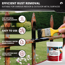 DWIL before and after panel showing rust conversion and restored surface benefit