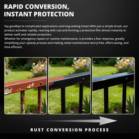 DWIL sprayed on railing showing even coverage and weather protection benefit