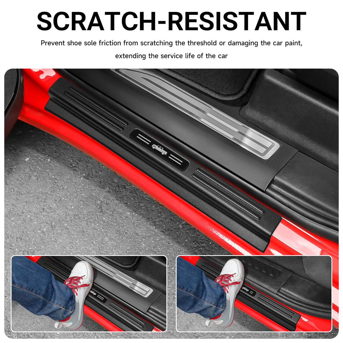 DWKJMYCP installed on front sill with foot demonstrating improved traction