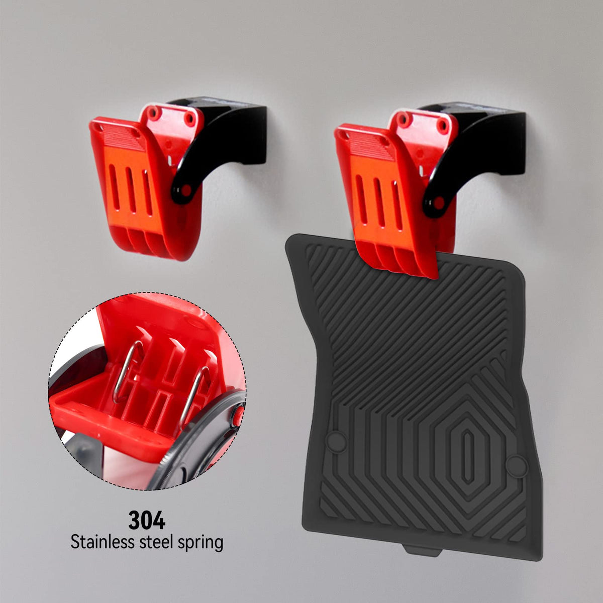 DWSFADA holding a heavy car mat showing secure support during washing