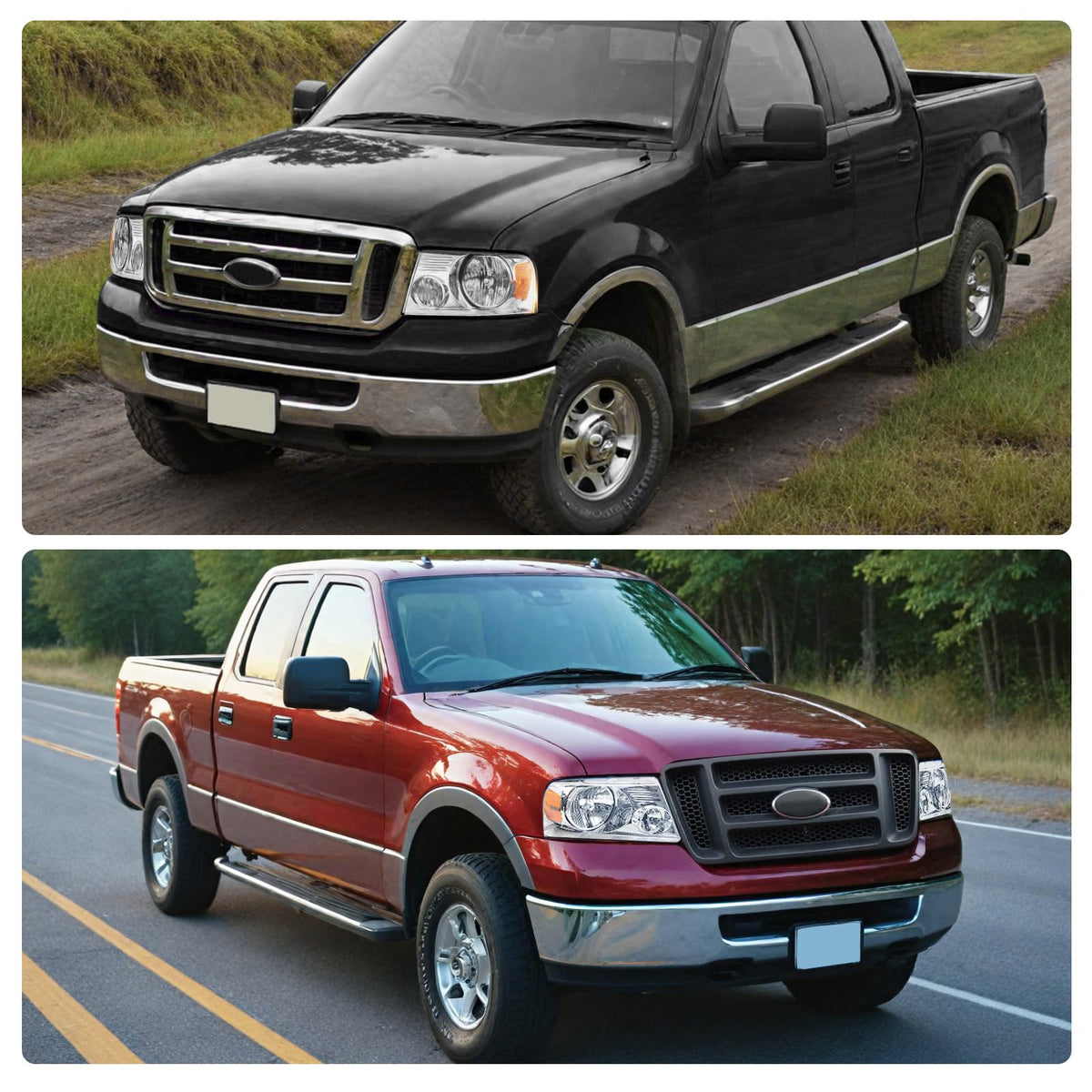 DWVO headlights installed on Ford F-150 showing restored vehicle front visibility
