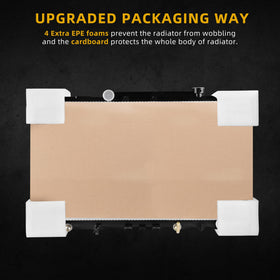 DWVO radiator packaged with foam corners preventing shipping damage