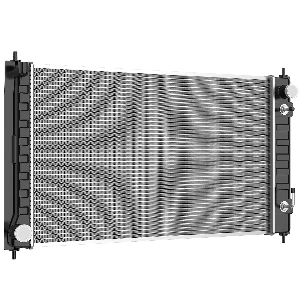 DWVO radiator front overview showing OEM-fit mounting and clear benefit of easy replacement
