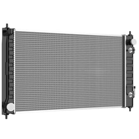 DWVO radiator front overview showing OEM-fit mounting and clear benefit of easy replacement