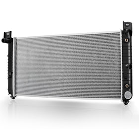 DWVO radiator front view showing full 34-inch core and fitment benefit