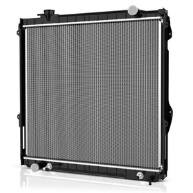 DWVO radiator front view showing complete assembly for fitment and reliability