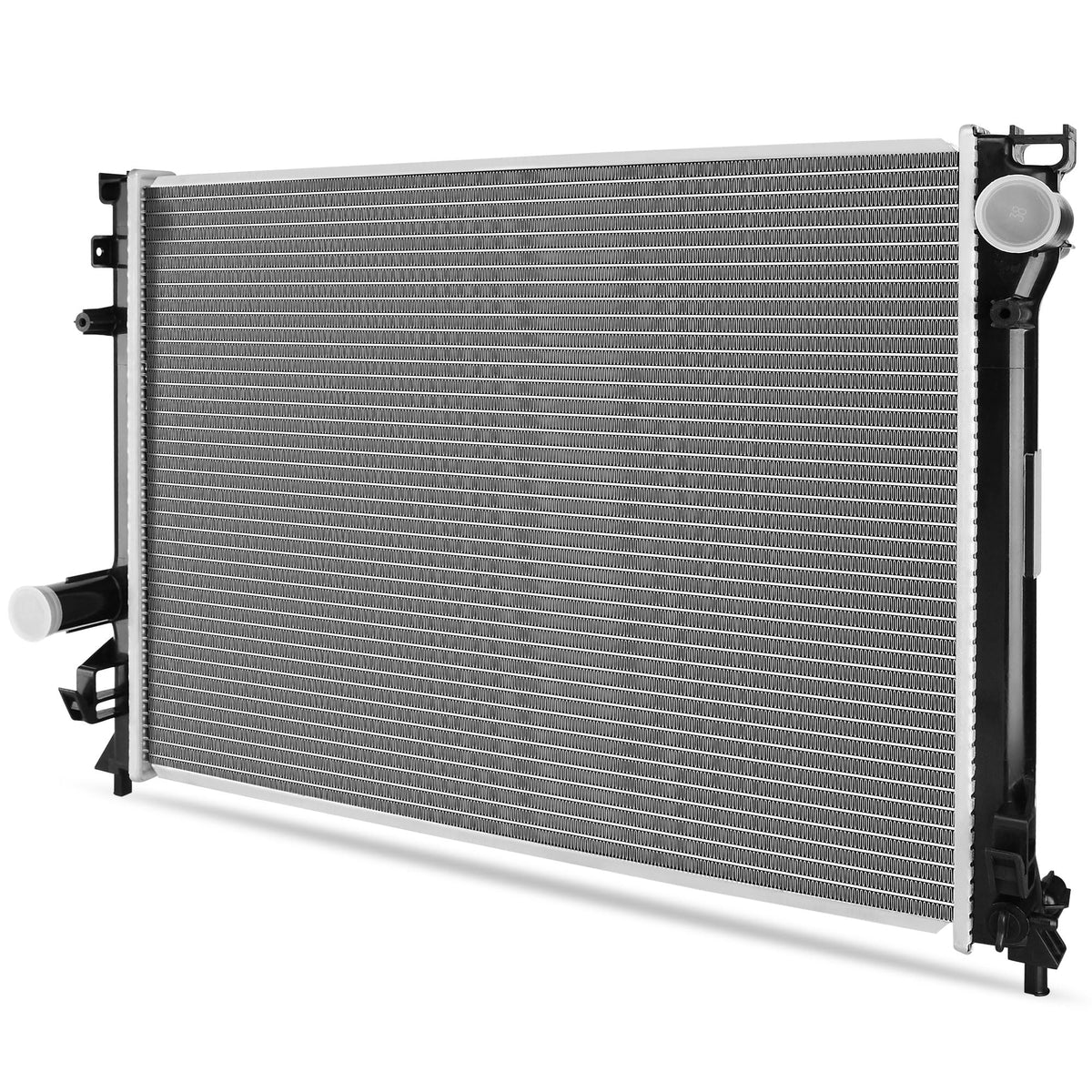 DWVO radiator front view showing OEM-fit mounting points and reliable replacement