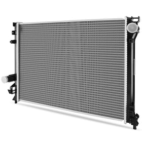 DWVO radiator front view showing OEM-fit mounting points and reliable replacement
