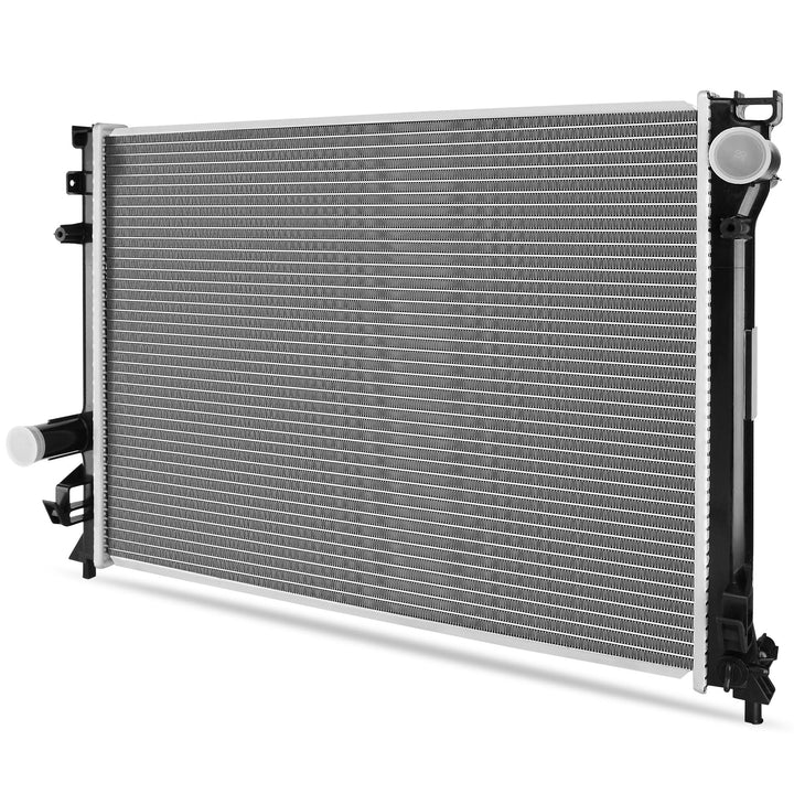 DWVO radiator front view showing OEM-fit mounting points and reliable replacement