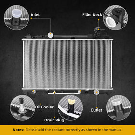 DWVO radiator installed in engine bay demonstrating direct OEM fitment