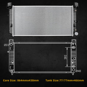 DWVO radiator installed in Silverado demonstrating direct-fit replacement benefit