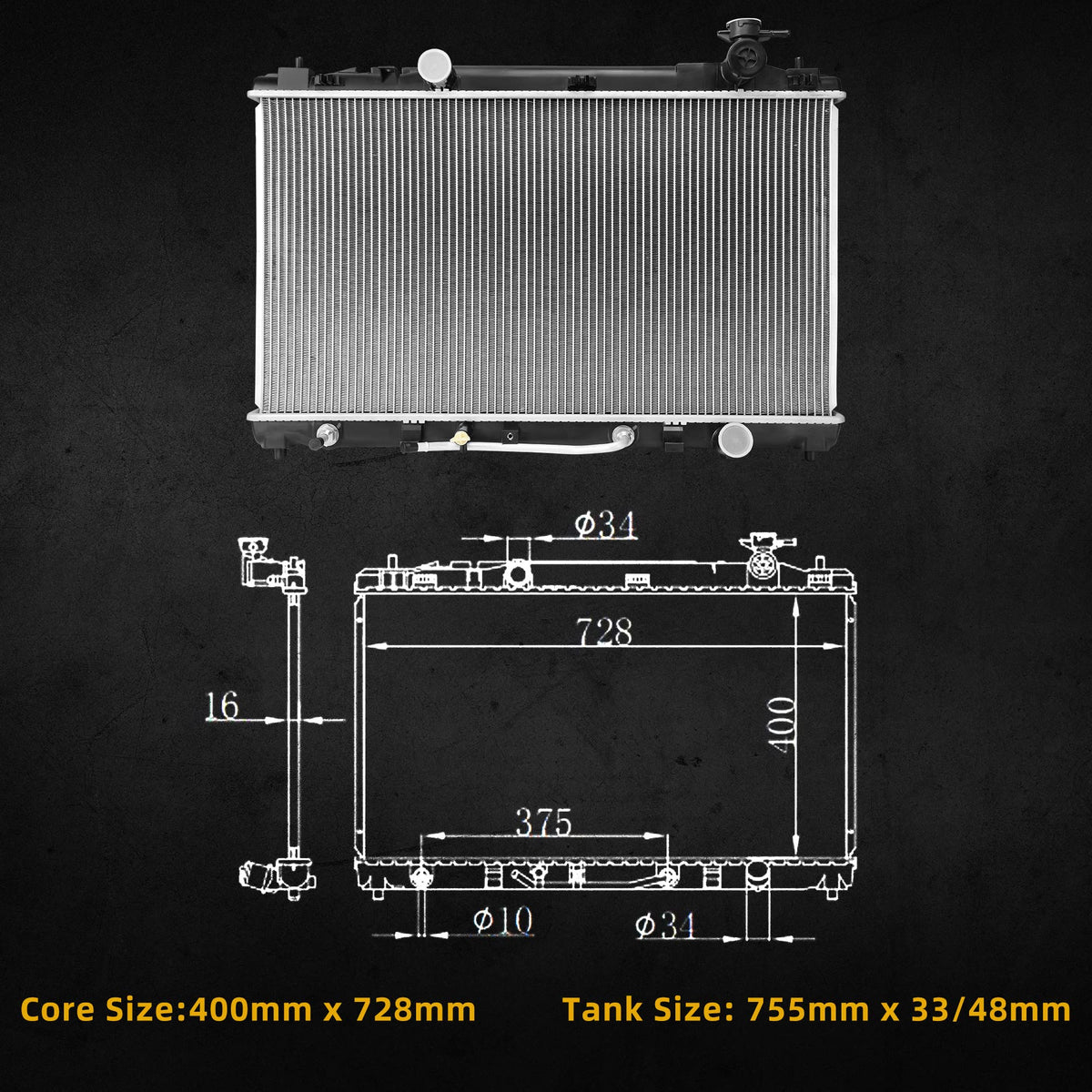 DWVO radiator packaged with foam supports protecting unit during shipping