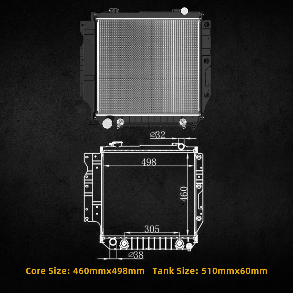 DWVO radiator protective corner foam in packaging to prevent damage
