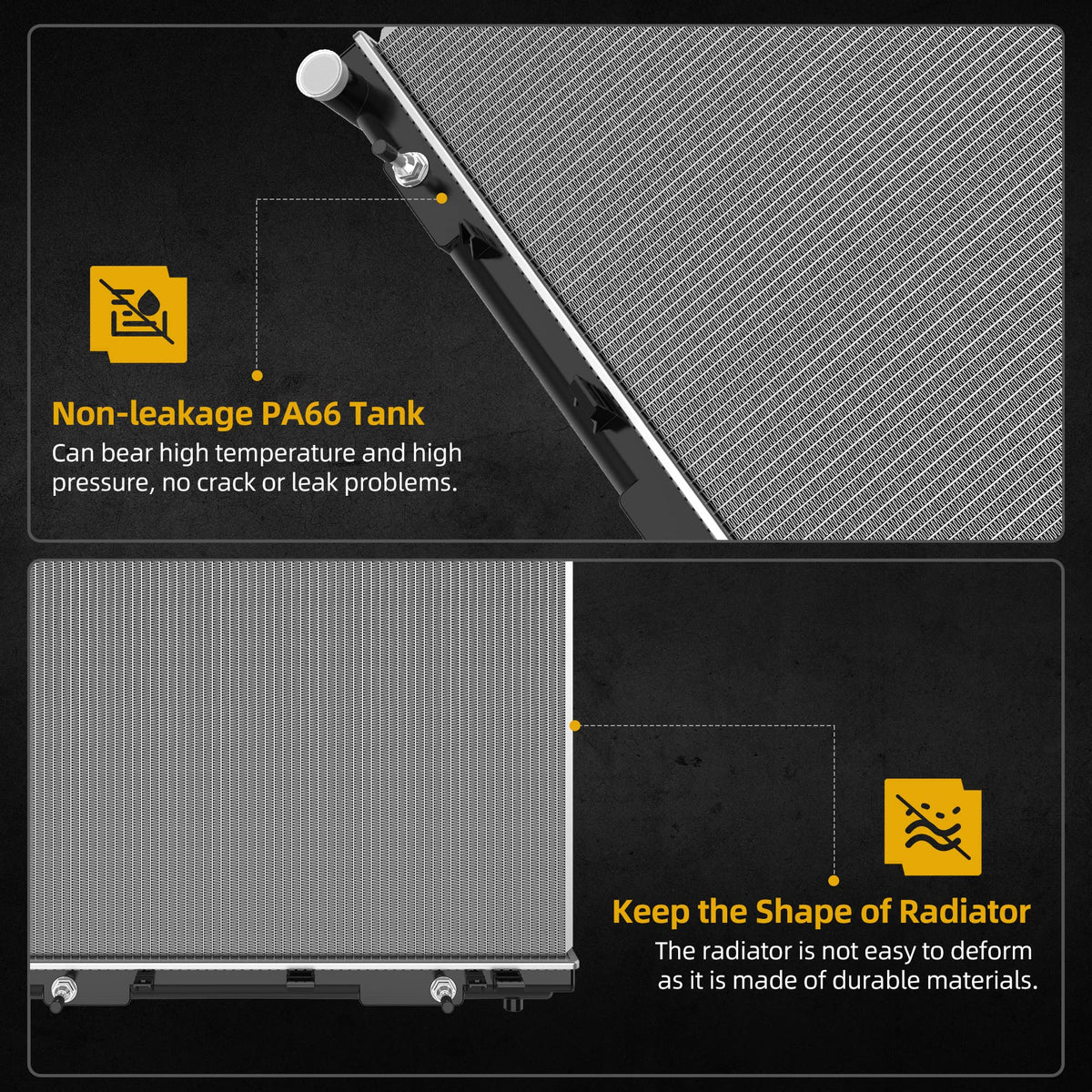 DWVO inlet and outlet PA66 GF30 tanks detail for durable leak-resistant connections