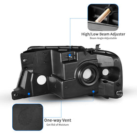 DWVO reflector and H13 bulb socket view illustrating easy bulb replacement
