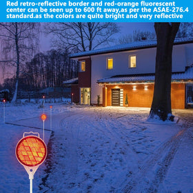 DXSIGN set installed at a driveway entrance guiding vehicles and plows