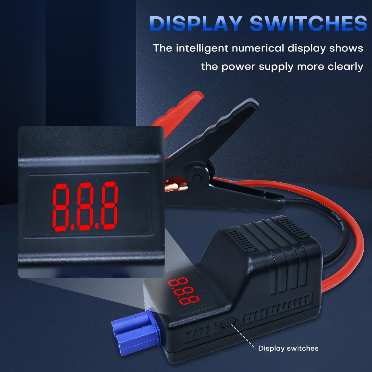 DY Power Sun clamps in hand for scale illustrating compact, portable booster compatibility