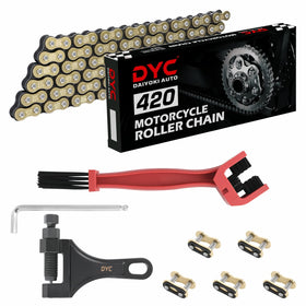 DYC DAIYOKI coiled gold black chain showing full kit and neat finish benefit