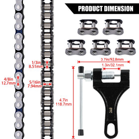 DYCTAHO close-up of 428H chain link detail displaying durable steel construction