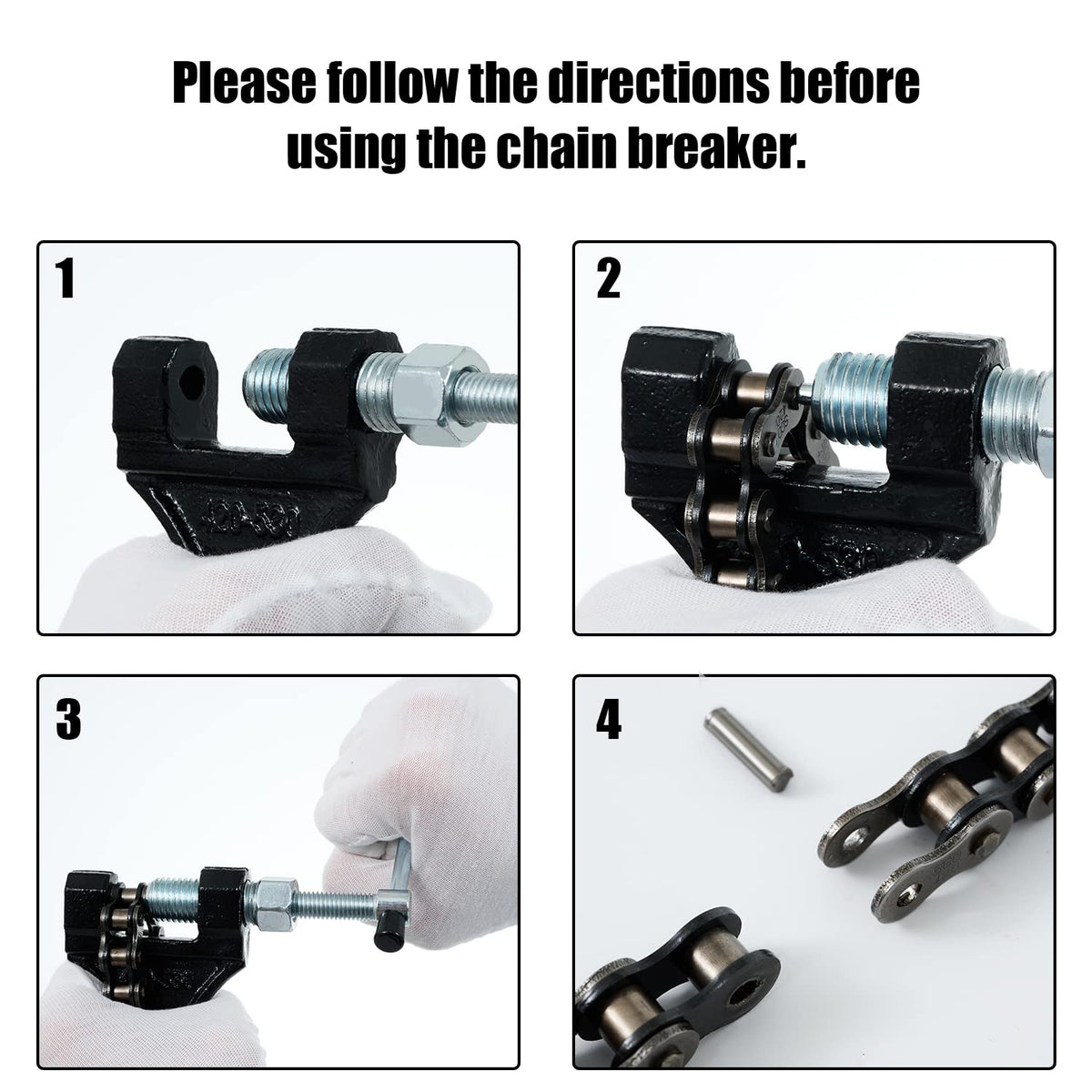DYCTAHO chain beside ruler showing 122-link kit length for accurate sizing