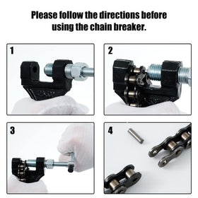 DYCTAHO chain beside ruler showing 122-link kit length for accurate sizing