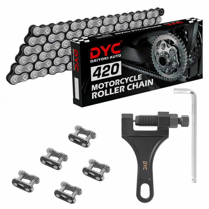 DYCTAHO 420 chain front packaging showing kit components and quick install benefit