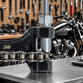 DYCTAHO 420 chain installed on a mini bike showing secure fit and drivetrain reliability