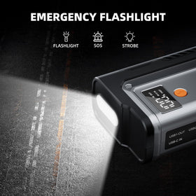 Dyeetic LED flashlight on illuminating dark road for nighttime visibility