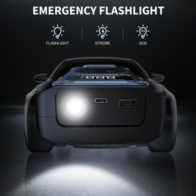Dyeetic 800-lumen LED light illuminated in flashlight mode enhancing nighttime roadside visibility