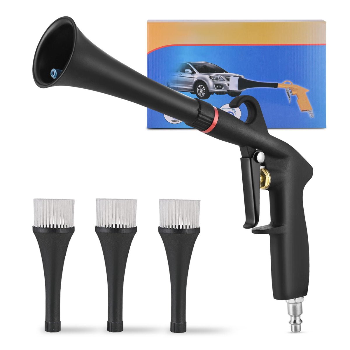 Dynaiency blow gun kit front view showing all parts, fast debris removal
