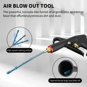 Dynaiency blow gun staged in garage, professional detailing workflow boost