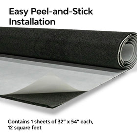 Dynamat Dynaliner installed on car floor demonstrating noise reduction and tidy fit