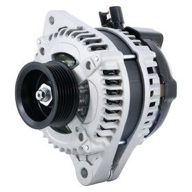 DynaVim Parts alternator front view showing mounting points and electrical plug for easy replacement