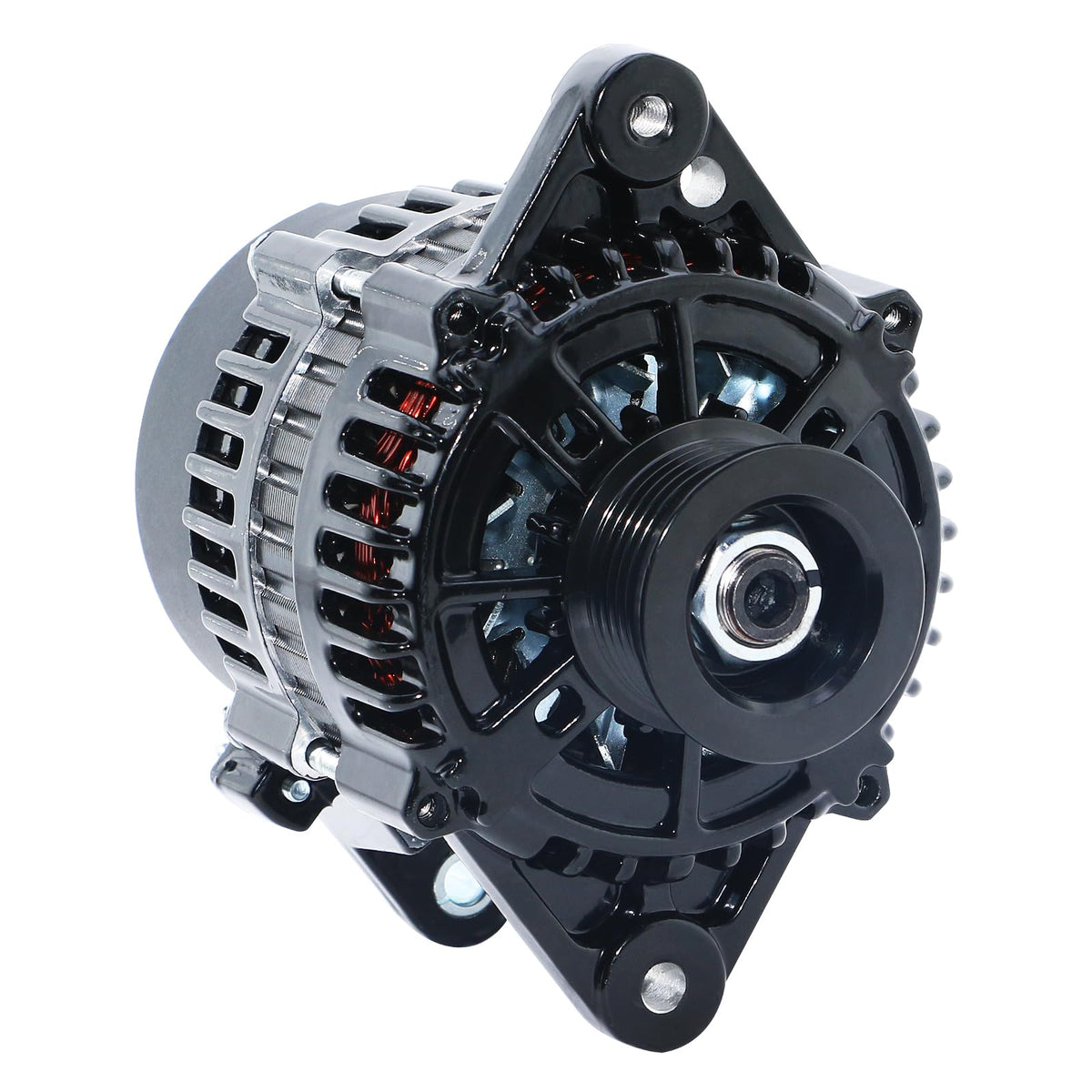 DynaVim alternator front view showing compact housing and clear branding for reliable fit