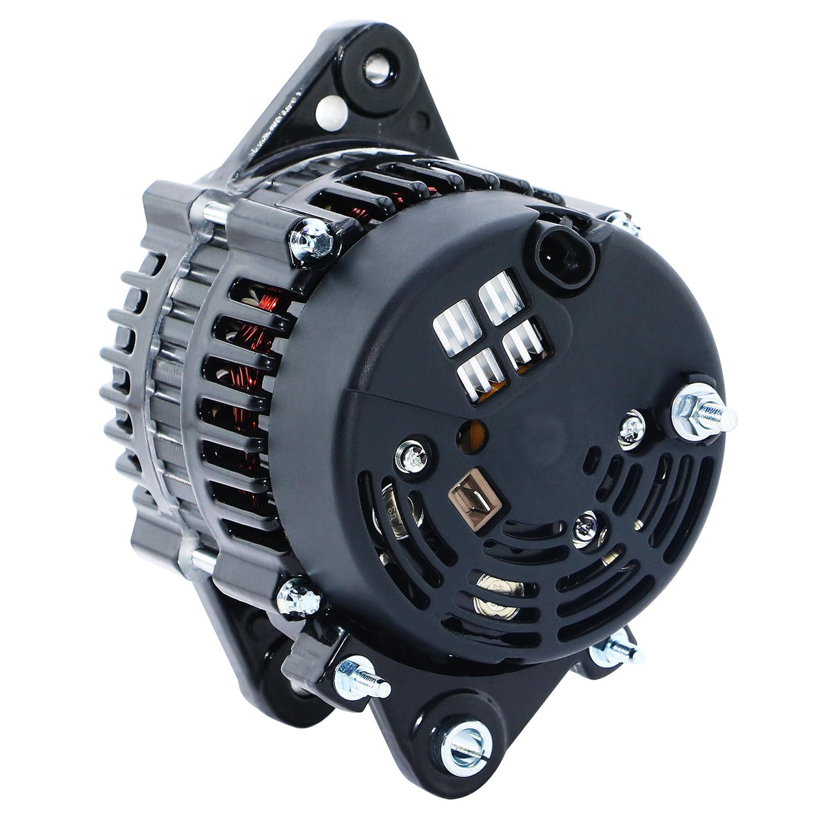 DynaVim alternator mounting points and electrical terminals visible for easy installation