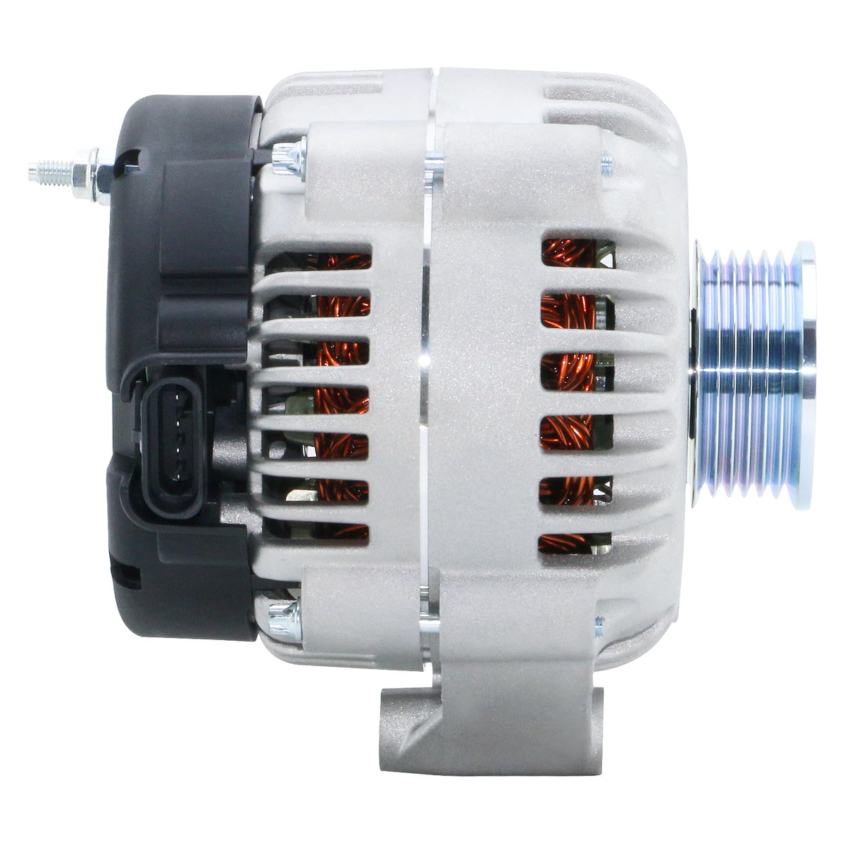 DynaVim Parts alternator rear terminals and connector view for correct electrical hookup