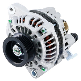 DynaVim Parts alternator front view showing mounting points and fitment benefit