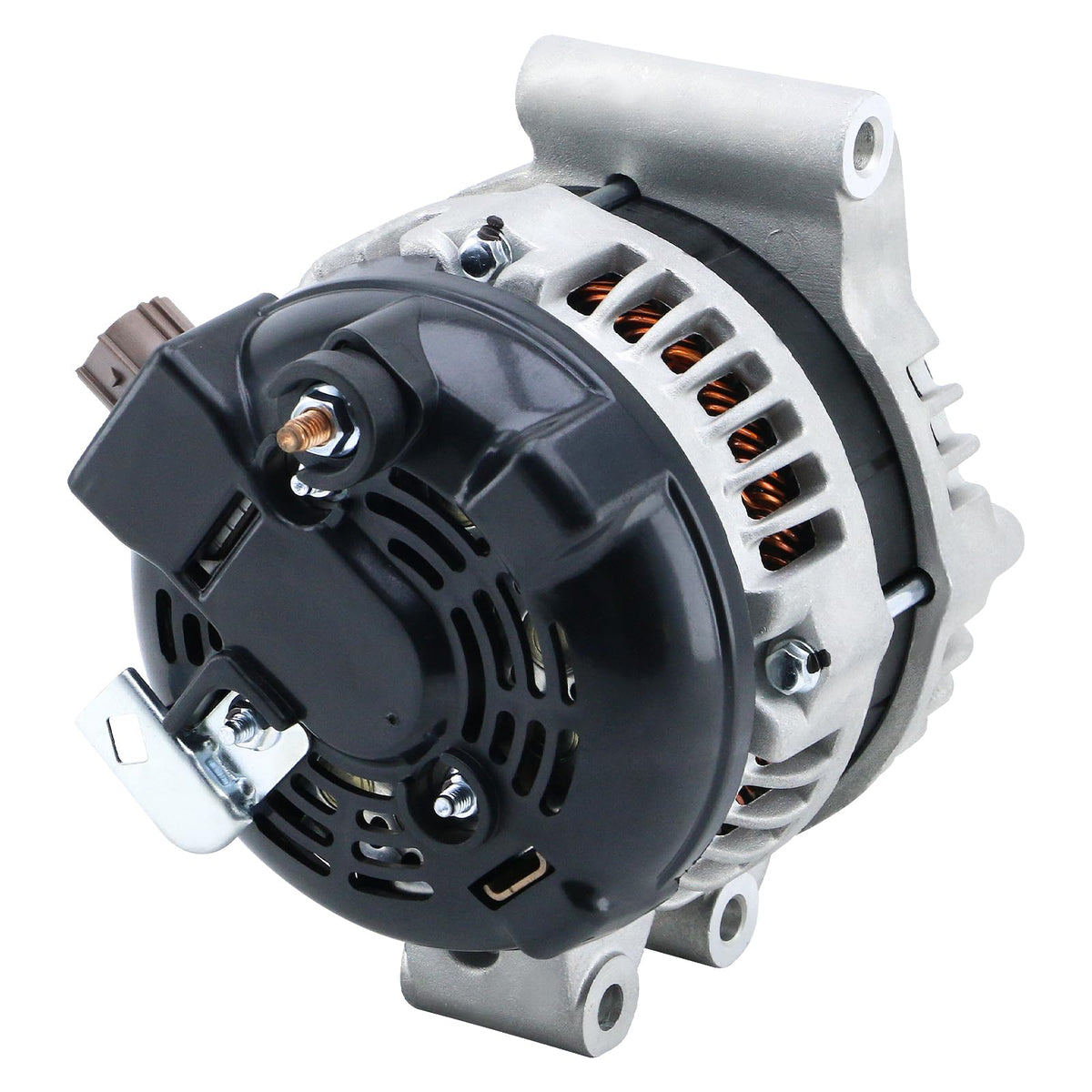 DynaVim Parts alternator mounting detail illustrating bolt locations and alignment