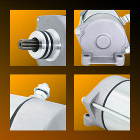 DynaVim Parts starter installed on ATV illustrating straightforward fitment