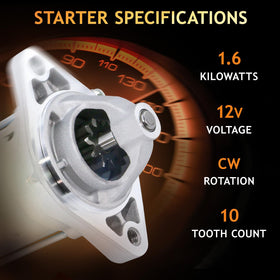 DynaVim Parts starter installed in engine bay demonstrating direct replacement fit