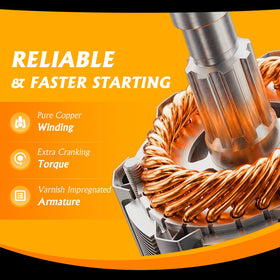 DynaVim Parts gear drive detail showing hardened teeth for consistent cranking benefit