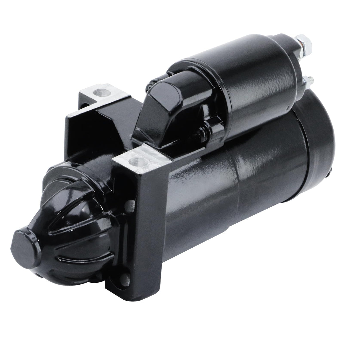 DynaVim starter mounting flange detail highlighting accurate bolt pattern for easy swap